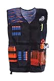 Jazwares Nerf Elite Weste 11517 praktische, verstellbare Weste aus hochwertigem Nylonmaterial im stylischen Nerf Elite Design, mit Aufbewahrungsplatz für Darts, Magzinen uvm., blue and orange