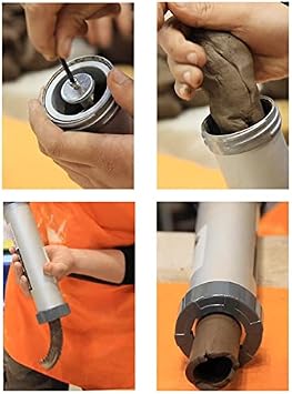 Clay Extruder Clay Gun Tool with 12 Different Mould, Clay Extruder Hand-Held Soft Hollow Mud Stick,Sculpture Clay Gun,Clay Tool