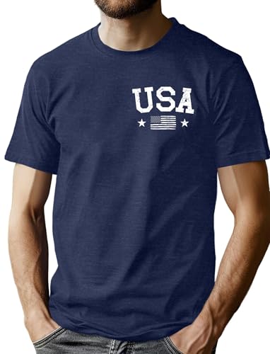 Image of Ithalt Men's American Flag Shirt 4th of July T-Shirt USA Patriotic Tee Shirt Independence Day Top