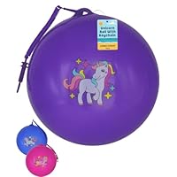 Electoys Football For Kids | Unicorn Foot Ball with String 9\" Large | Summer Outdoor Beach Garden Party Bag Filler | Rubber FootBalls with Keychain | Key Chains for Kid | | Assorted Colours | 1 Pack