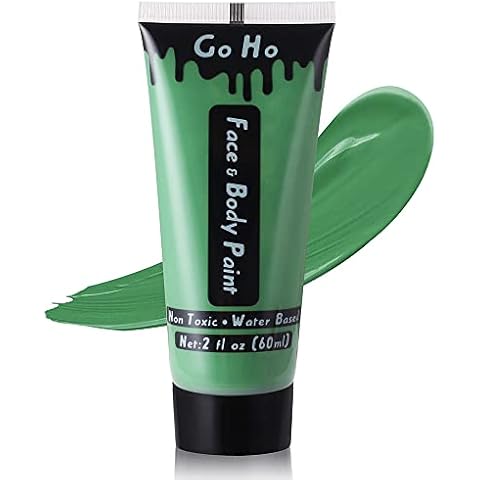 Go Ho Green Cream Face Body Paint,2.1 Oz(60ml) Water Based Green Hulk Witch Gamora Makeup Face Painting for Adults Children SFX Cosplay Costumes Festivals Halloween&St. Patrick's Day Cover