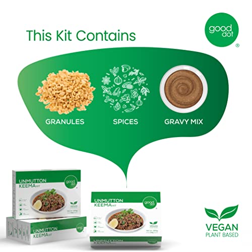 GoodDot UnMutton Keema Kit - Plant Based Meat | with Taste and Texture of Real Keema | Vegetarian & Vegan Friendly- 220g (Makes Approx. 600g Keema)