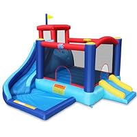 Action Air Bounce House - Inflatable Bouncing House with Blower for Indoor & Outdoor - Jump Bouncy Castle with Slide - Big Bouncy Area, Love for Kids