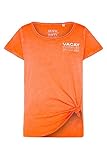 soccx shirts damen fixierte Turn-Up-Ärmel SOCCX Damen Ausbrenner-Shirt mit Label Prints