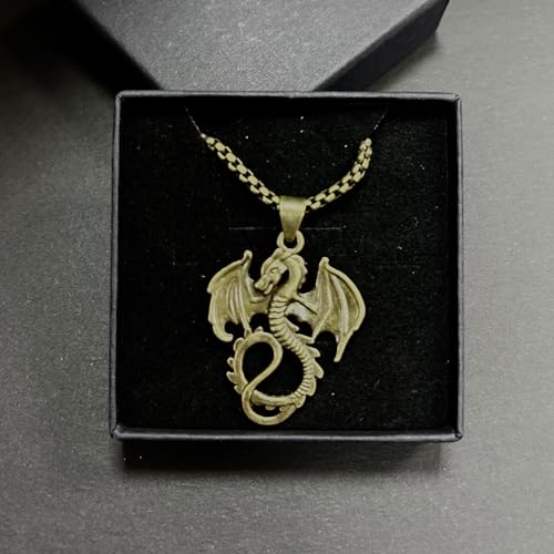 Descendants Mal Descendants Costume Dragon Necklace Dragon Jewelry Accessories for Women Maleficent the Chain is 24 Inches Long Bronze Color2