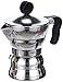 Alessi AAM33/1 - Caffettiera Espresso di Design, Corpo in Alluminio, Manico e Pomolo in Resina Termoplastica, 1 Tazza