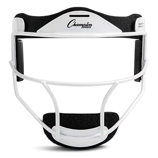 Champion Sports Steel Softball Face Mask - Classic Baseball Fielders Masks for Youth - Durable Head Guards - Premium Sports Accessories for Indoors and Outdoors - White