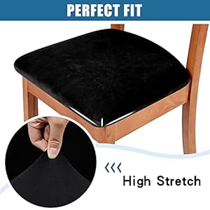 Smiryvelvetseatcoversfordiningroomchairsetof4stretchfitremovablewashablechairseatcushionprotectorslipcoverswithtiesblack Urban Country Home Decor Smiry velvet seat covers for dining room chair set of 4 stretch fit removable washable chair seat cushion protector slipcovers with ties black urban country home decor