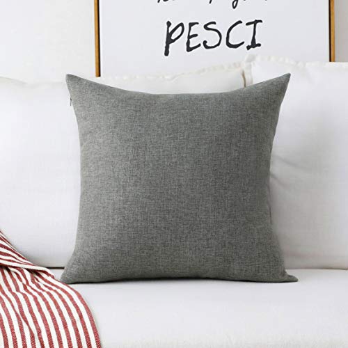 Home Brilliant Textured Linen Euro Sham Throw Pillow Cover Cushion Covers for Couch