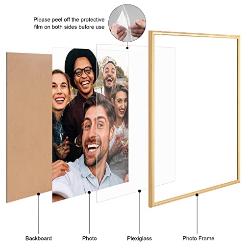 Anozie 18X24 Frame Gold, Simple Designed Poster Frame Set With Hd Plexiglass For Wall Mounting, 1 Pack #TOP1