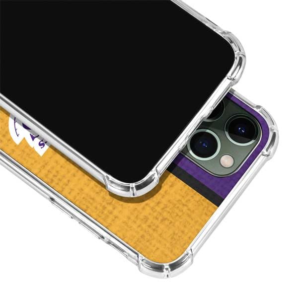Skinit Clear Phone Case Compatible with iPhone 11 Pro Max - Officially Licensed NBA Los Angeles Lakers Canvas Design