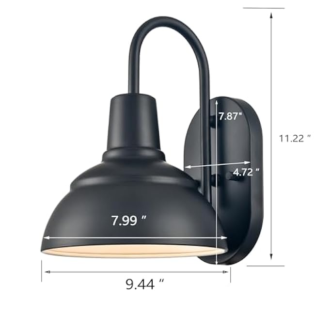Moose Proch Light Gooseneck Barn Light Black