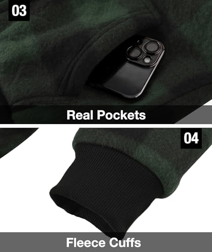 Image of GEEK LIGHTING Boys Flannel Jacket Sherpa Lined Hoodies Zip Up Fleece Plaid Shirt Jackets Winter Outdoor Coat Warm