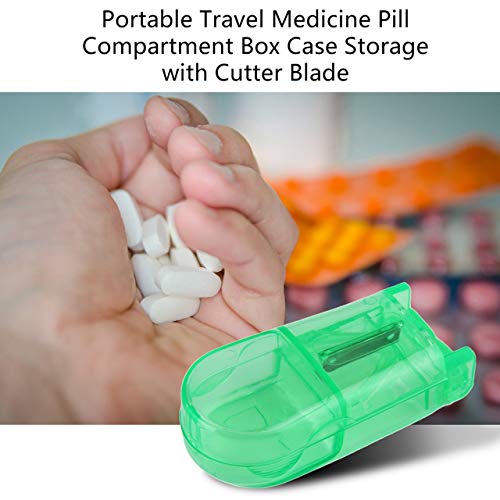 Easyeeasy Draagbare Mini Plastic Medicijn Pil Compartiment Opbergdoos Tablet Snijder Handige Doorzichtige Opbergdoos Pil… - Image 3