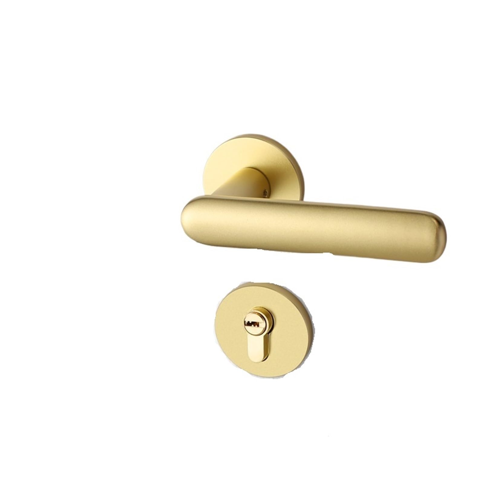 ZONSHJDKR Silent Split Lock Bedroom Exterior Door Handle Aluminum Alloy Indoor Wooden(DS 302 Alluvial Gold)
