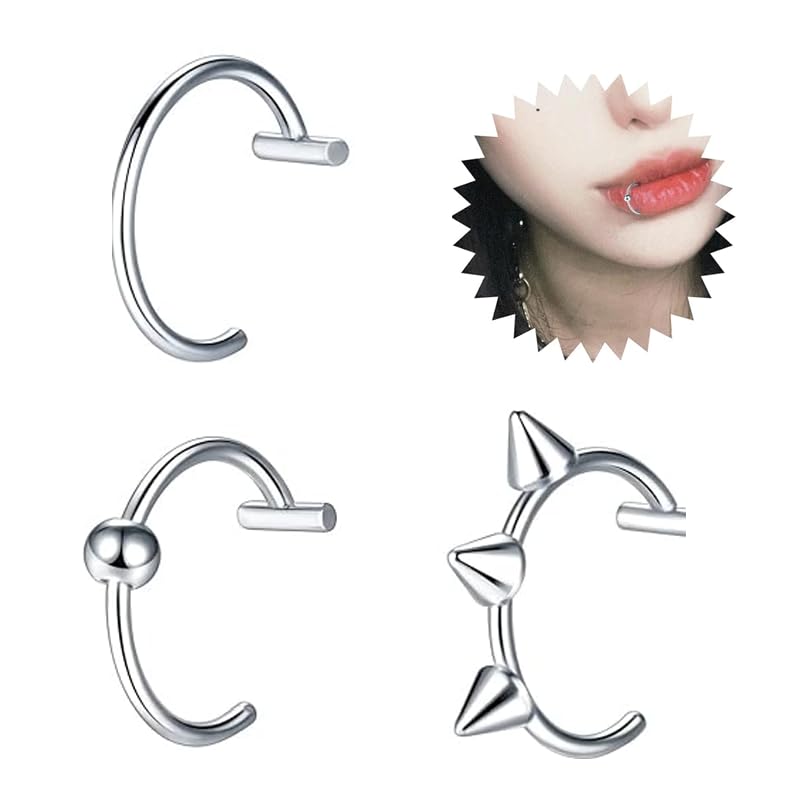 HhBdy Lippenring 3 Stück Fake Lippenpiercing Ohne Stanzen...