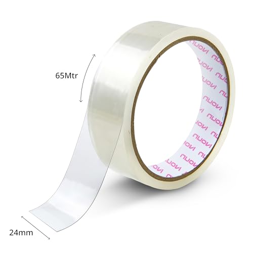 Image of BOPP Transparent Tape | 65meter Length X 24mm Width | 42Micron High Strength Self-Adhesive Tape for Strong Hold | Perfect for Office, Packaging, DIY, Shipping & More