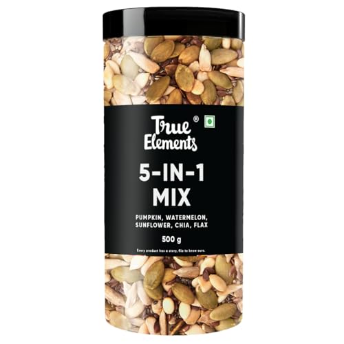 Image of True Elements 5 In 1 Seeds Mix 500gm | Mixed & Roasted Seed For Eating | Diet Snacks | Healthy & Fiber Rich Seeds