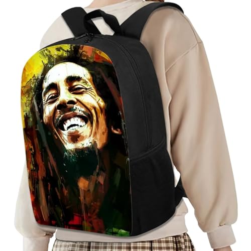 Jamaican Reggae Pattern Girls Boys Backpack for Middle School College Students Teenage School/Laptop Bag with Adjustable Padded Shoulder Straps Custom4