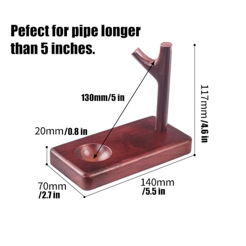 Tom's Wheezes Wooden Tobacco Pipe Stand Holder for Smoking Pipe - Detachable Desktop Decorative Rack Rest for Pipe longer than 5 inches - Image 3