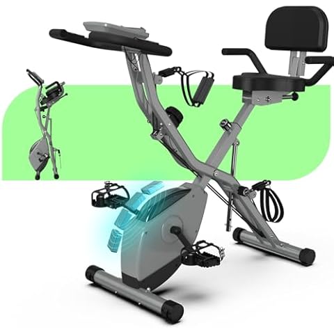 LINBOLUSA Exercise Bike for Seniors, 5 IN 1 Foldable Indoor Stationary Bike with 16-Level Magnetic Resistance and Tri-Position Ride, 300LBS Capacity, 5.5 LBS Flywheel, Designed for Home Workout 818 Cover