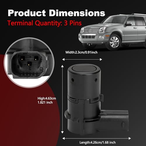 Image of Parking Assist Sensor Compatible with Ford F150 F250 F350 F450 F550 E-150 E-250 Escape Explorer,Lincoln Navigator,Mercury Mariner,3F2Z15K859BA,4 PCS Reverse Backup Bumper Rear Parking Sensors