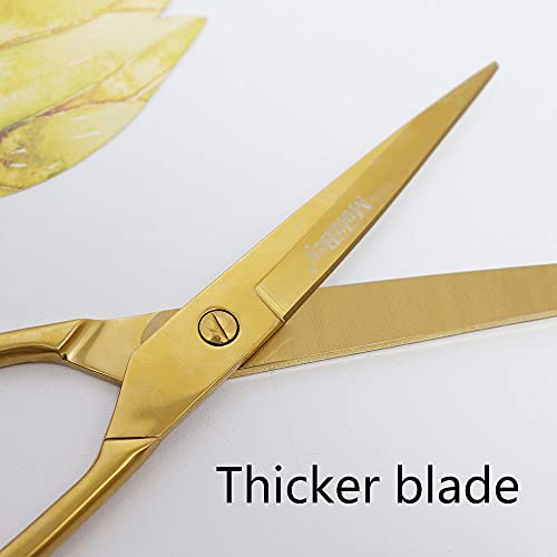 Buqoo Scissors Gold, 7 In, Sharp, Left Hand/Right Hand. Gold Scissors Can Be Used As A Gift For Craft Lovers (With Gift Box) #TOP1