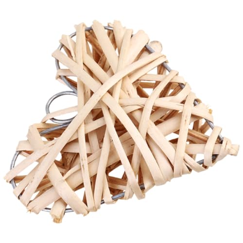 DOITOOL Décoration Murale Rustique en Osier de Cœur 10 Cm, Facile à Suspendre, pour Fête de Mariage ou Saint-Valentin