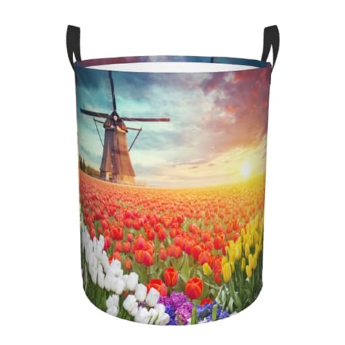 Cesto Para Guardar Ropa 60L, Molino De Viento De Flower Organizador Decorativas Plegable Cesta Ropa Sucia, Para Baño, Salon, Juguetes