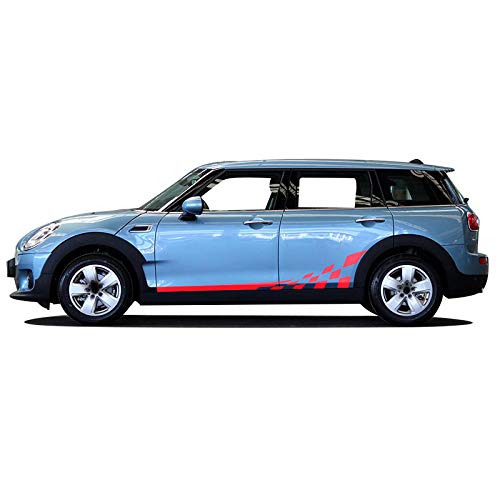 Décalcomanie Rallye Clubman F54 Autocollants Voiture Mini Cooper Clubman F54 R55 - Bandes Latérales Rallye Motif Carreaux Décalcomanie Mini Cooper Personnalisation
