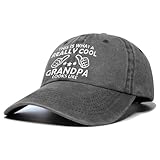 Grandpa Gifts, Grandpa Hat, Grandpas Birthday Gifts for Men, Funny Fathers Day for Grandpas Grandfather from Grandkids Granddaughter Grandson, Adjustable Washed Cotton Baseball Cap Dark Grey