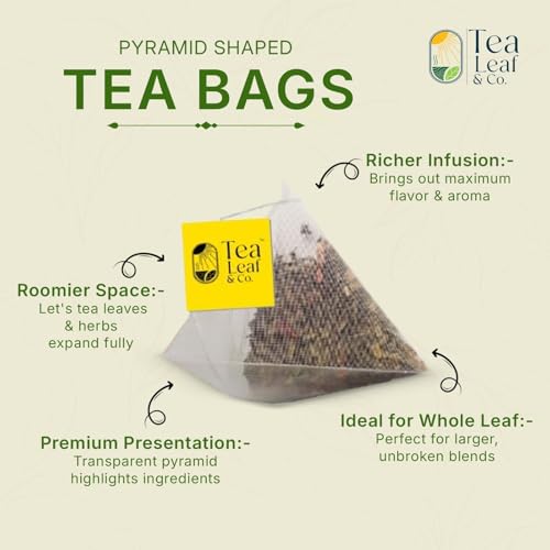 Image of Tea Leaf & Co. Mint Green Tea Bags (50), Green Tea w / Peppermint & Spearmint, Caffeinated, Real & Natural Green Tea, Blended with Fresh Herbs & Spices