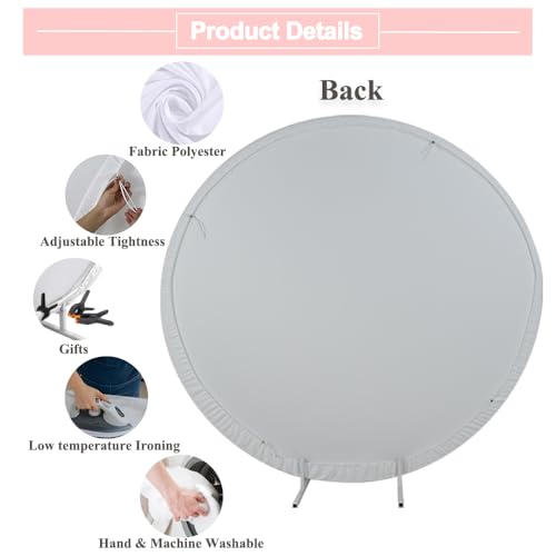 OERJU 7.2x7.2ft Round Birthday Backdrop Cover Rose Gold Glitter Diamonds Happy Birthday Background for Photography Women Girls 16 18th 21th 30th Bday Party Decorations Photo Studio Booth Props by OERJU - Image 6