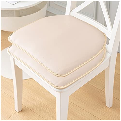 GYL-JL Leder-Esszimmerstuhlkissen, Hufeisen-Sitzkissen, 1/2/4er Set Stuhlkissen, Rutschfestes Esszimmer-Küchenstuhl-Pad Mit Maschinenwaschbarem Bezug (Color : Off-White, Size : 40 * 43(2PACKS)) Cover