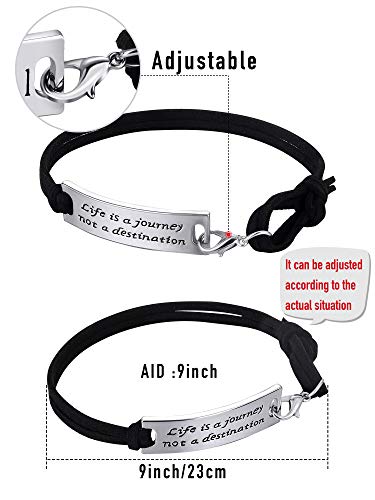 Hicarer 30 Pieces Women Inspirational Leather Bracelets Gift Adjustable Motivational Quotes Bangle Bracelets（Motivational Style） #TOP2