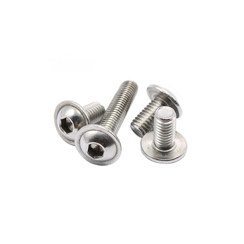25x M8 x 25mm A2 Hex Socket Flanged Button Head Machine Bolts Screws Fully Threaded A2 304 Stainless Steel Hex Socket Screw Dome Head Allen Key Bolts for DIY