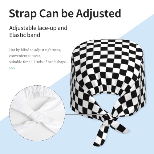 Image of Working Cap Scrub Cap with Sweatband Adjustable Unisex Women Tie Back Hat Nurse Surgical Caps