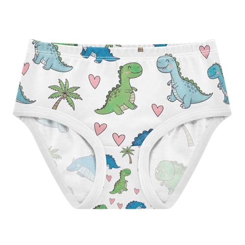 Toddler Panties, Cute Dinosaurs Blue Green Girls Cotton Underwear, 2–8 Years