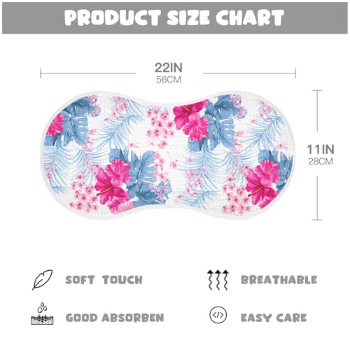Hibiscus Palm Leaves White Burp Cloths for Babies Burp Rag Cotton Spit Up Rag for Newborn Baby Infant4