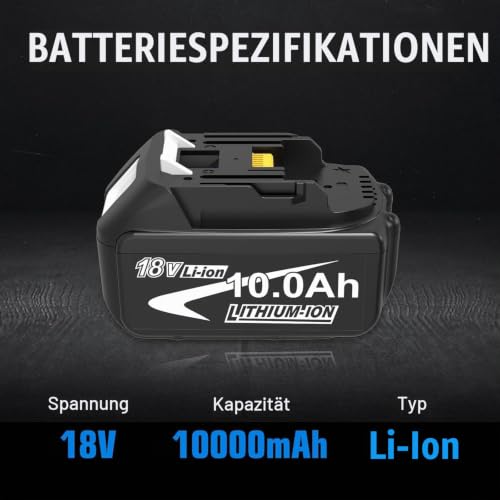 2 Stück10.0Ah Ersatzakku für Makita Akku 18V 10000mAh – Ansicht 2