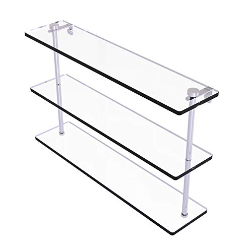 Allied Brass NS-5/22 22 Inch Triple Tiered Glass Shelf, Polished Chrome
