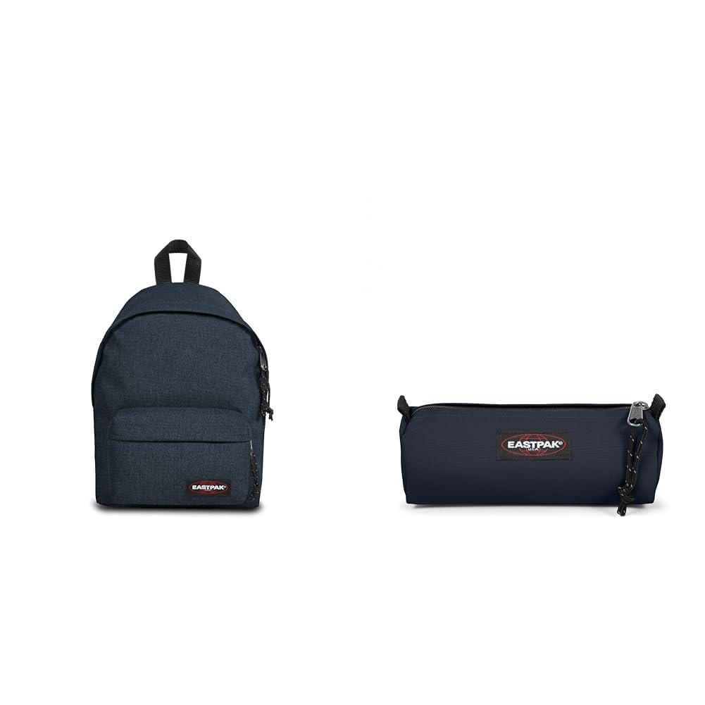 EASTPAK ORBIT XS Sac à Dos Mini, 27 L - Triple Denim (Bleu) & BENCHMARK SINGLE Trousse, 27 L - Ultra Marine (Bleu)