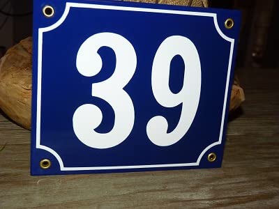 Numéro de maison émail bleu 39 fini les livraisons perdues plaque visible