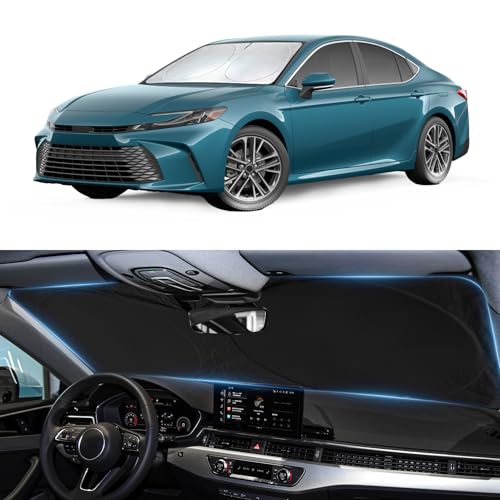 Image of Windshield Sun Shade for 2018-2023 2024 Toyota Camry Sunshade Sun Visor | Custom Fit Camry LE XLE Hybrid SE XSE Sedan Accessories Foldable Protector Block UV Rays Keep Your Car Cooling