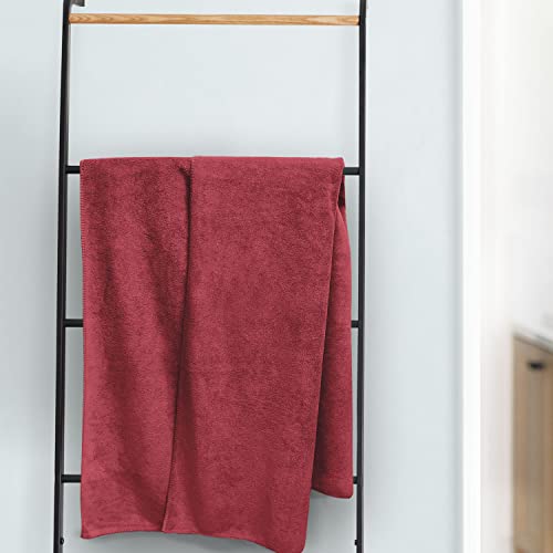 Image of Sassoon Venir Microfiber 1 Piece Kids Bath Towel 450 GSM (50x100cm, Crimson Color) Ultra Soft Material, Towel for Daily use