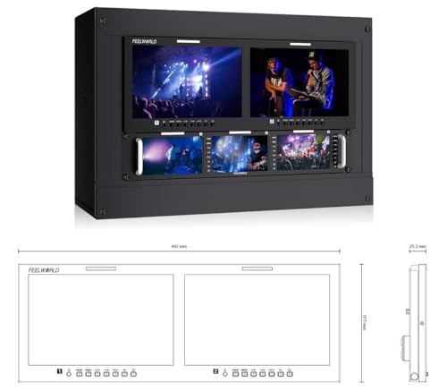 Image of D101 Plus Dual 10.1 inch 4RU Rackmount Monitor 4K HDMI SDI 1920x1200IPS Intuitive Buttons + New menu Interface