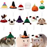 Silkfly 12 Pcs Mini Hamster Hats Crochet Hat for Small Animals Guinea Pig Snakes Lizards Bearded Dragons Stuffed Animal Clothes, Pet Photo Props(Classic)
