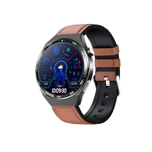 Genérico 2025 Reloj Mujer Inteligente - De 𝐆𝐥𝐮𝐜𝐨𝐬𝐚 En Sangre 1.55' Smartwatch 150 Modos Deportivos Responder/Realizar Llamadas para Android Y iOS F8000519,BrownLeather