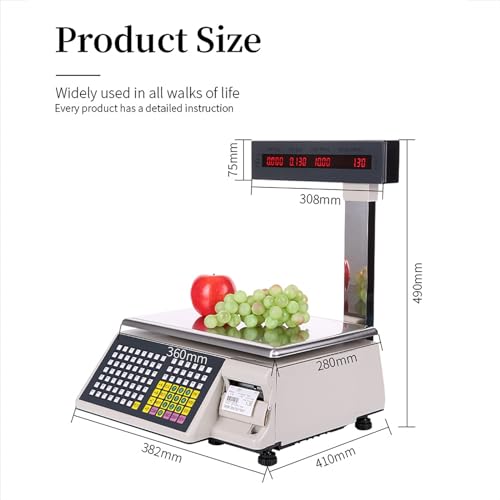 Báscula Digital con Impresora y Pantalla LCD Dual miniatura 5