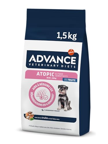 Advance Veterinary Diets Atopic Mini - Croquettes pour Chiens avec Dermatite atopique avec Truite - 1,5kg